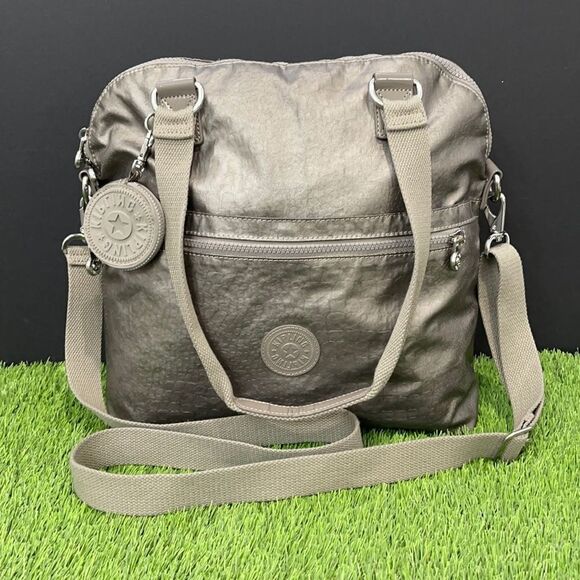 Kipling Doris Croc Embossed Handbag | Champagne Metallic - Picture 2 of 12